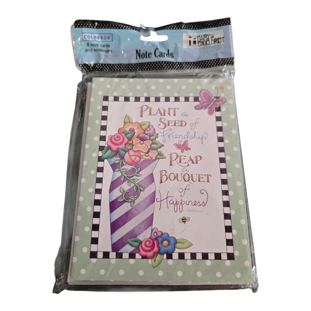 Mary Engelbreit Note Cards Seeds Of Friendship Bouquets of Happiness 8CT